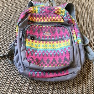 NWOT Dickies Multicolor Tribal Pattern Varsity Bckpack School Campus Work Travel